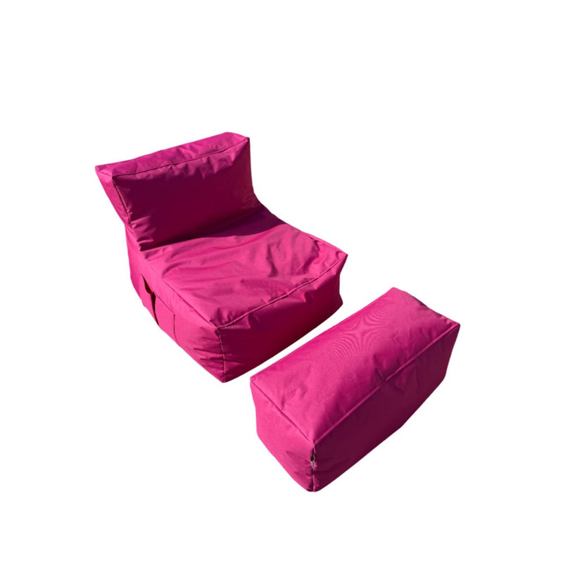 Ensemble de 2 fauteuils à billes Cozy, rose, 29,5 po x 27,6 po x 37,4 po | 100% polyester, tissu imperméable, rembourrage en billes de styromousse recyclées | Housse zippée amovible | Parfait pour les chambres d'enfants et les espaces de détente