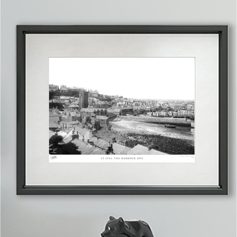 St Ives, The Harbour 1895 by Francis Frith - Single Picture Frame Print, 40cm H x 50cm W x 2.3cm D