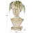 Cream Magnesium Oxide Woman Distressed Antique Greek Bust Indoor Outdoor Planter with Floral Accents