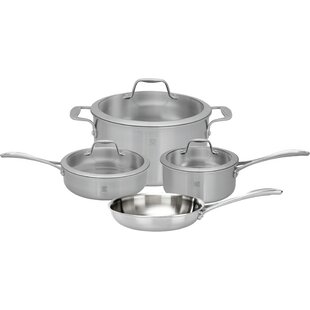 7Pc Pro-Series COOKWARE 5-Ply Magnetic 304 Stainless Steel Made in