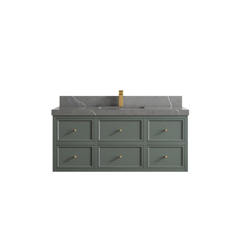 Ensemble de meuble-lavabo simple 48 po Roswell, Gris Piatra