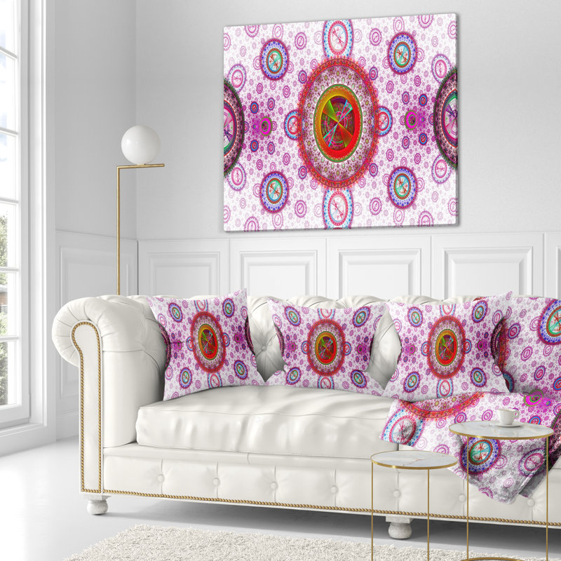 Psychedelic Relaxing Art - Abstract Printed Pillow, 18" x 18", Pink, Throw Pillow