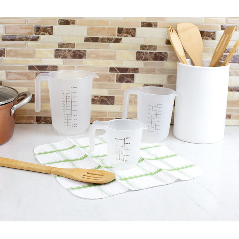 Home Basics 3 -Piece Plastic Measuring Cup Set