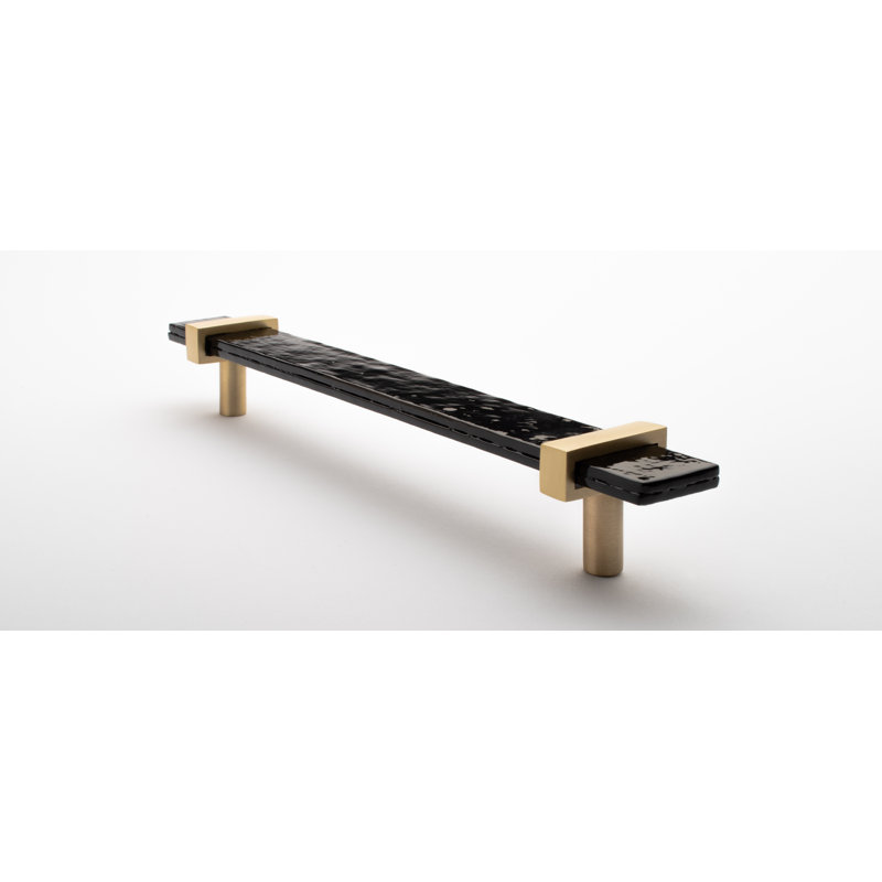 Adjustable 9" Length Bar Pull, Satin Brass/Black, 9"