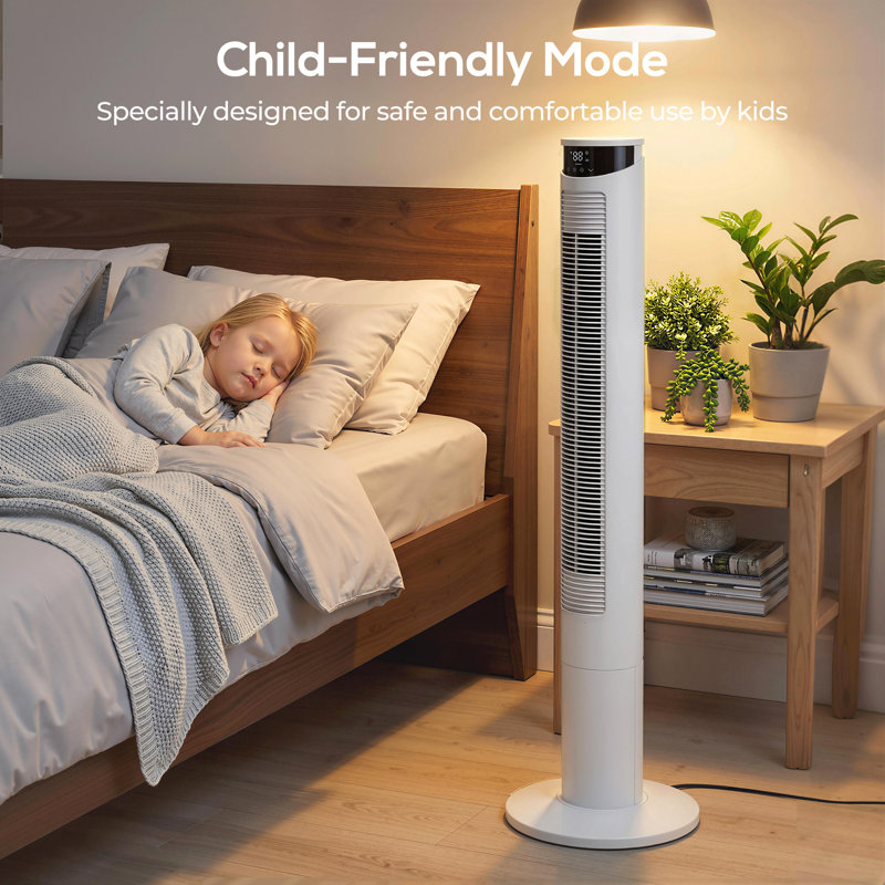 Tower Fan, White/Black