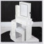 Ensemble de coiffeuse compacte avec miroir à DEL, centrale électrique, support pour sèche-cheveux et tabouret rembourré pour les petites chambres-318367402