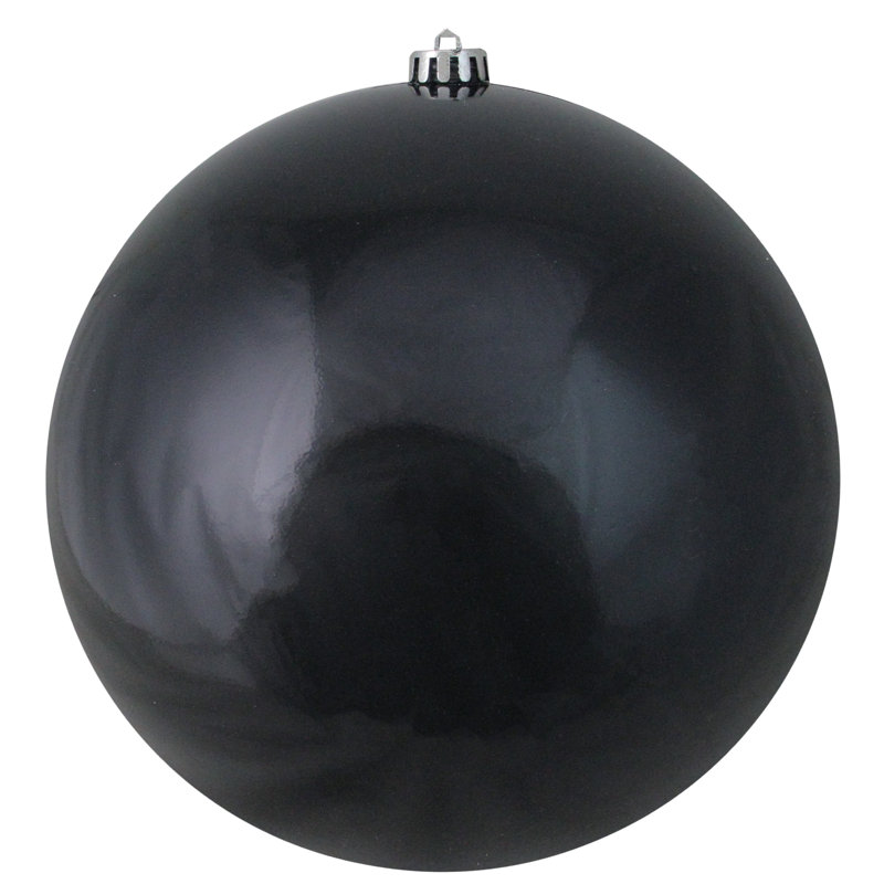 Ornement boule de Noël incassable 10 po (250 mm), H 10 po x l 10 po x P 10 po, Noir jais brillant