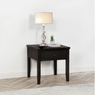 Farihah 1-Drawer Square End Table Distressed Java