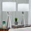 Lampe de table moderne en nickel poli avec port USB 28 po Warrnambool-1984381073