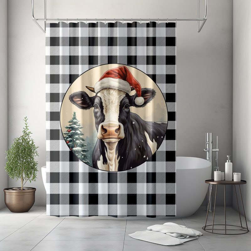 Jiyu Gingham Shower Curtain, 72" H x 70" W