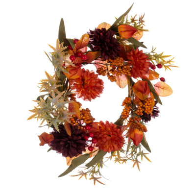 Faux Mum Plastic 14'' Wreath