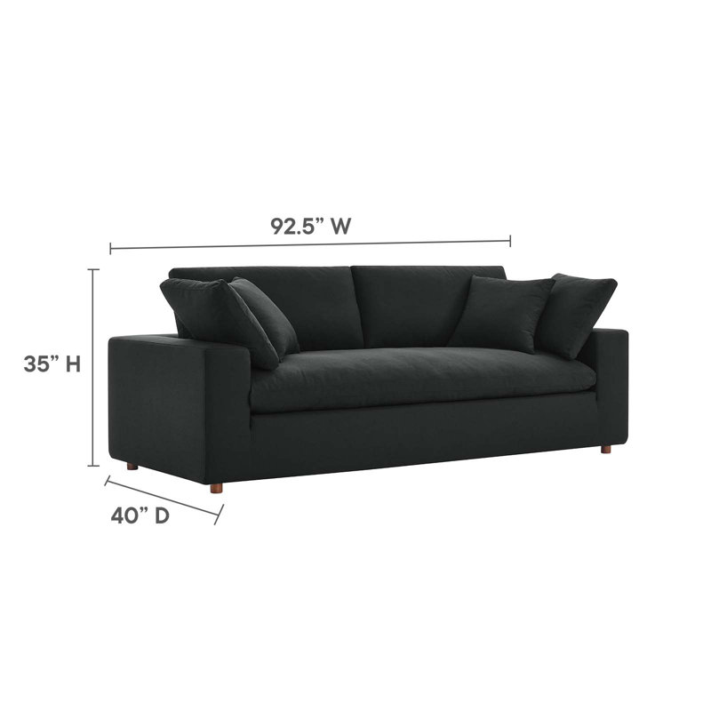 Modway Commix Down Filled Overstuffed Sofa, Black