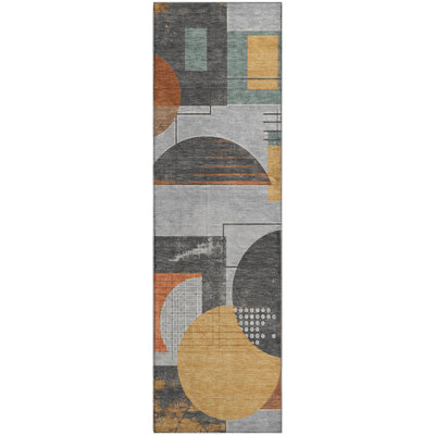 Premium Machine Washable Mehara AMF1695 Geometric Rug