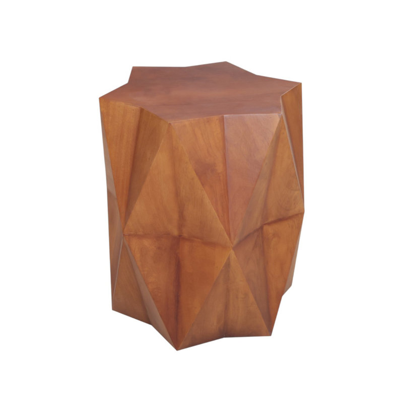24" Brown Solid Wood End Table