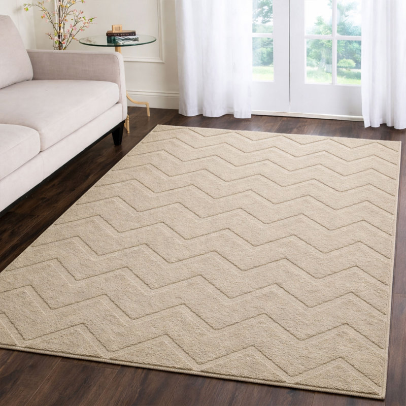 Aspire Homeware Beige Geometric Area Rug, Beige, 80x150cm