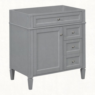 30'' Bathroom Vanity without Top Sink, Modern Bathroom Storage Cabinet with 2 Drawers and a Tip-out Drawer (NOT INCLUDE BASIN)