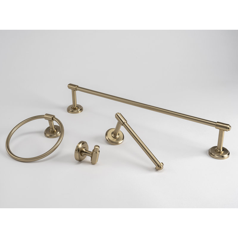 Piper Collection Towel Bar - 26 " x 2 " Champagne Bronze - Mid-century Modern Bathroom Accessory, 26" H x 2" W x 3.44" D