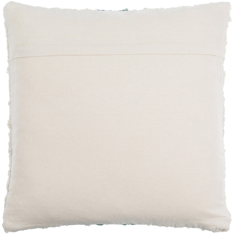 Coussin Alivia, 18 po x 18 po, Duvet, Bleu sarcelle foncée