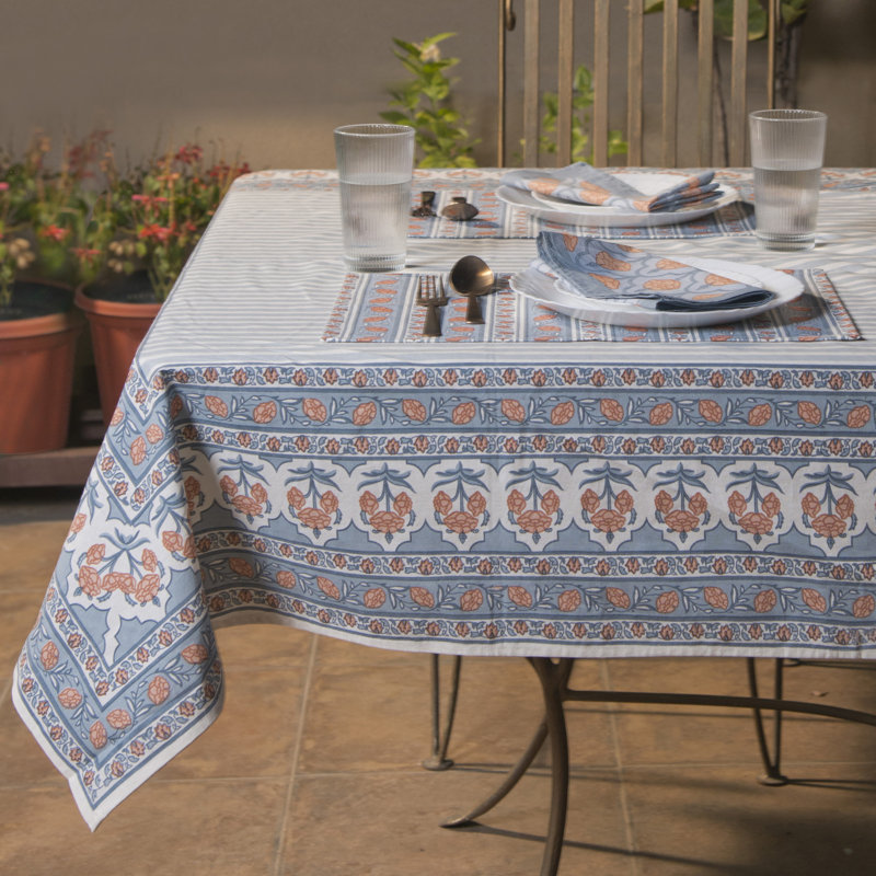 Nappe 56 po x 88 po Gulshan  , Rectangular 56" x 88", Blue