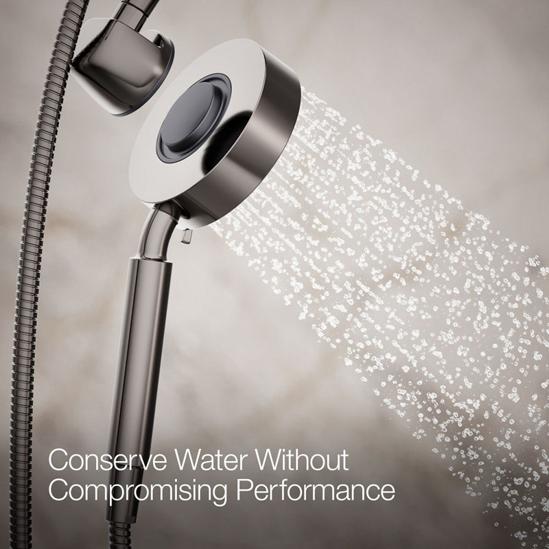 Kohler Purist® 2-In-1 Multifunction Shower Combo Kit, Showerhead and Handshower, Three Spray Settings, Vibrant Titanium