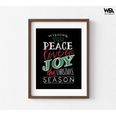 «W Wish You Peace-Love And Joy» par Fenway, idée de décor de cheminée au-dessus, décoration de maison saisonnière, art mural de salon parfait pour Noël