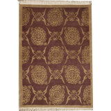Hand-Knotted High-Quality Rust and Yellow Area Rug