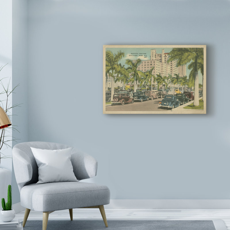« miami beach vii », reproduction d’impression sur toile tendue, H 12 po x l 19 po x P 2 po