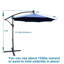 Parasol de terrasse 10 pi avec parasol solaire à DEL 8 lumières avec manivelle et base transversale-488566664