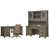 3 Pieces: Desk, Chair, Credenza and Hutch