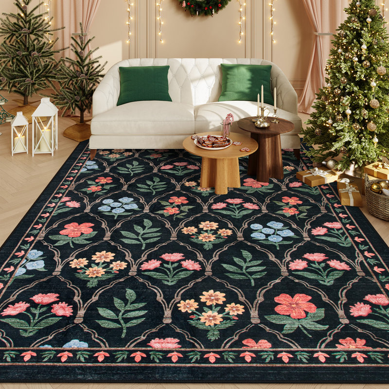 Tapis de Noël antidérapant de Noël, Rectangulaire 8 pi x 10 pi