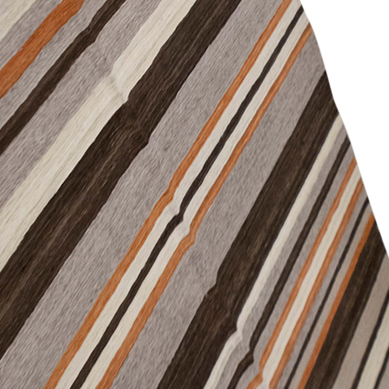 High-Quality Hand-Knotted Orange And Brown Area Rug