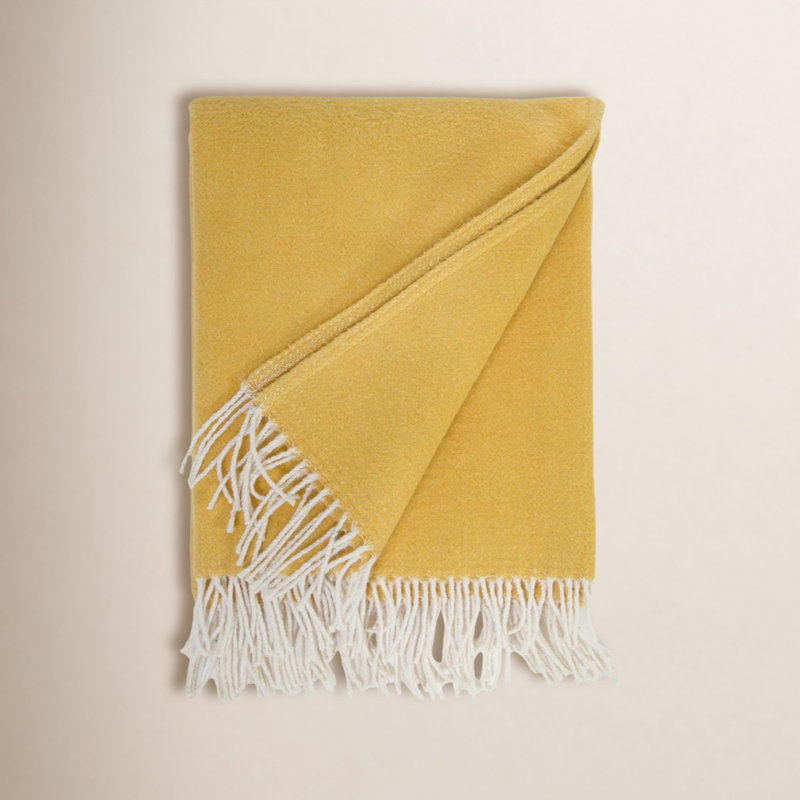 Jeté 100% coton Mandy, Jaune