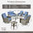 Allcot 6 - Person Wicker/Rattan Outdoor Loveseat Seating Group with Coffee Table and Cushions, All Weather Conversation Set for Garden Backyard-111860742