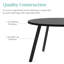 Table de salle à manger ronde de style Mid-Century 35,5 po avec pieds en acier et pieds réglables-892202173