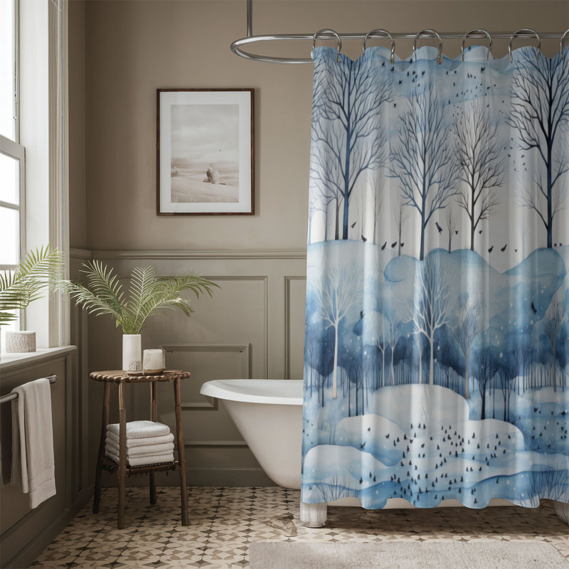 Paint Winter - Rideau de douche Premium, H 74 po x l 71 po