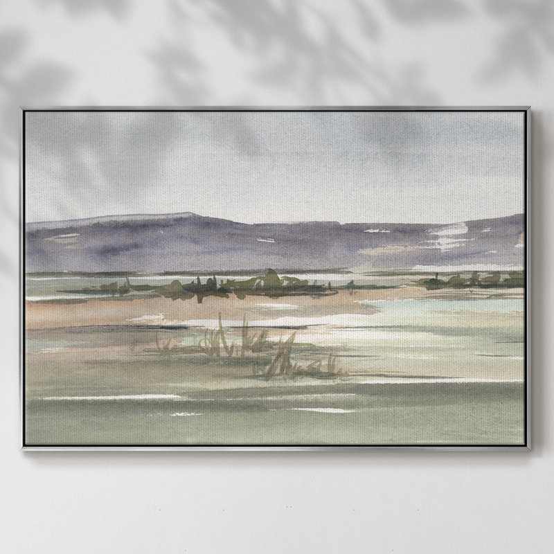 Toile encadrée Mute Marsh II - prête à accrocher, H 17 po x l 25 po x P 2 po, Toile avec cadre argenté