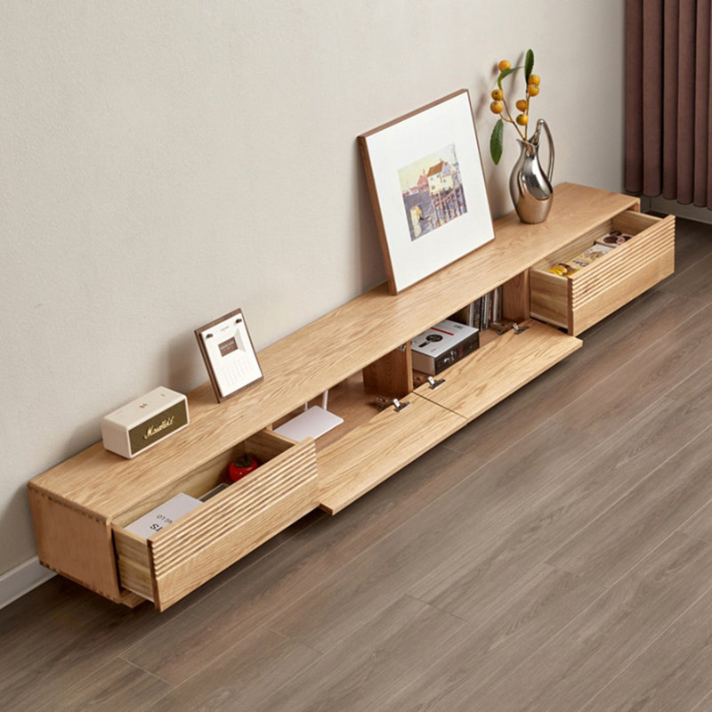 Meuble télé Modern Burlywood, H 11,81 po x L 94,49 po x l 11,81 po