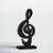 11" Black Treble Clef Decorative Sculpture