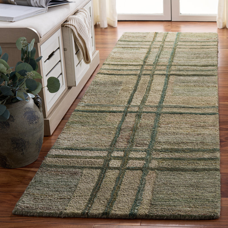 Genre Hand Tufted Plaid Indoor Rug, 2'-3" x 8'-0" Runner