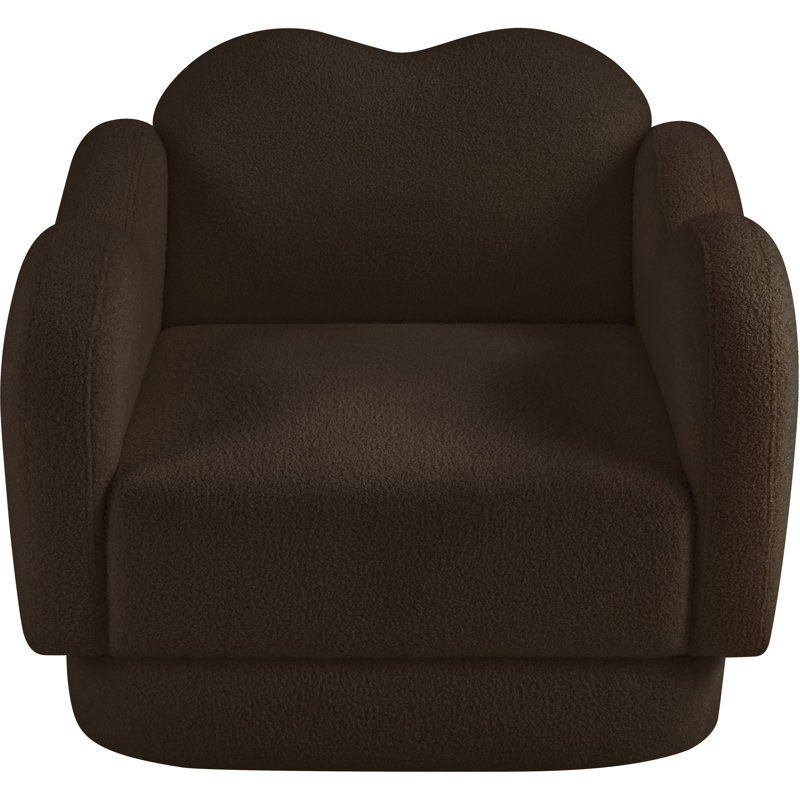 Chaise rembourrée Rainald, Tissu brun en peluche