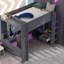 Lit mezzanine en bois avec bureau, tablettes multiples, DEL et station de charge, cadre de lit-1002294205