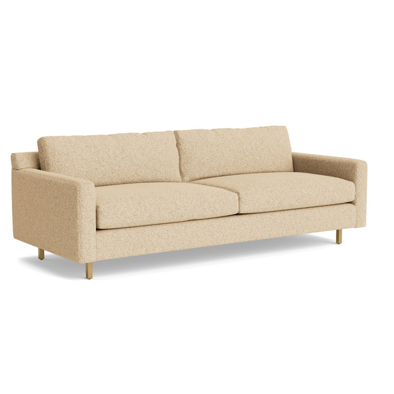 Hunter No Welt 90 Sofa with Metal Leg, Berber - Dune, Brushed Brass