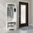 Minimalist Corner Hallway Shelf With Shoe Bench + 4 Hooks + Adjustable Shelf (Hall/Living Room, White)-138263204