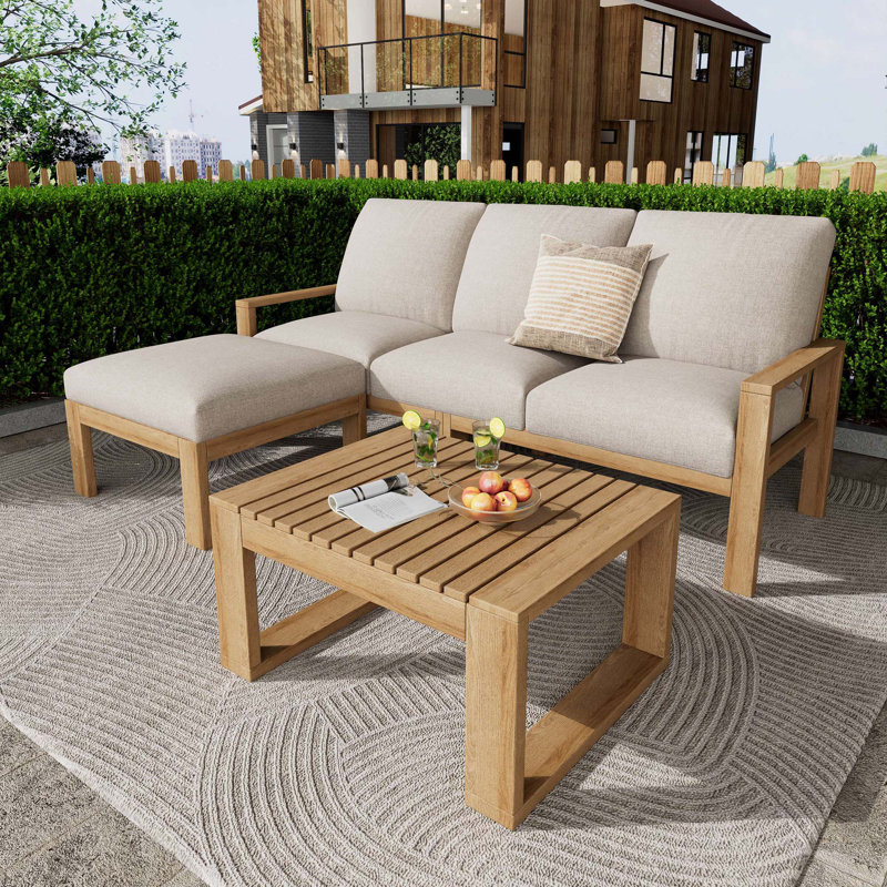 Ensemble de canapé modulaire d'extérieur 3 pièces