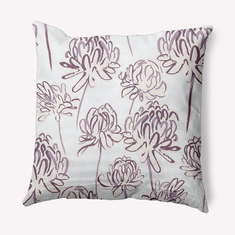  Housse et insert de coussin extérieur d'extérieur, 16" x 16", Violet, Floral 1