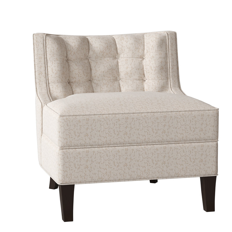 Social Sunbrella® Boucle Tufted Chair, Elise Linen, American Walnut
