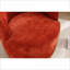 Fauteuil d'appoint en tonneau pivotant en chenille pour adultes, base en anneau en métal thermolaqué noir, fauteuil d'appoint orange pour le salon, la chambre à coucher-689799544
