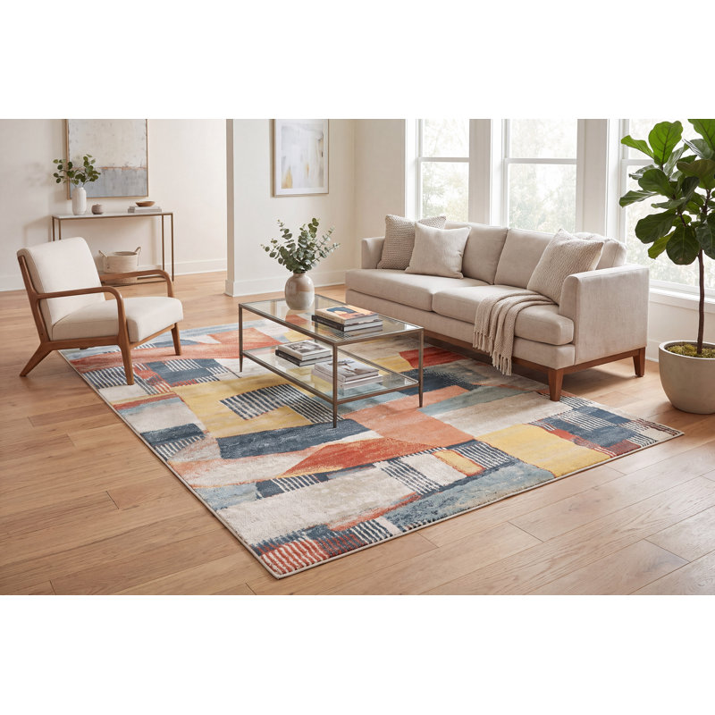 Aloizas Abstract Indoor Rug, Rectangle 5' x 7'