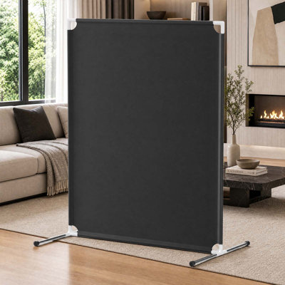 Paravent pour la protection de la vie privée, écran d'intimité à panneau simple noir, cloison de séparation temporaire portable, installation rapide, séparateur de pièce peu encombrant pour la chambre du locateur