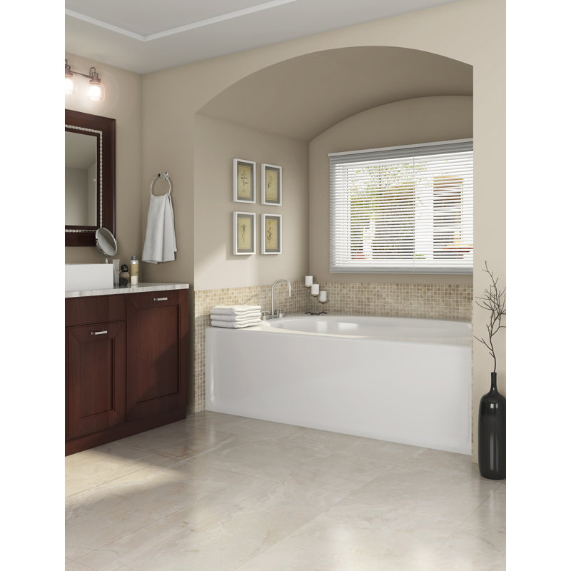 Signature® 60" x 42" Alcove Soaking Bathtub, Left, White